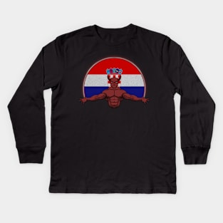 Devil Croatia Kids Long Sleeve T-Shirt